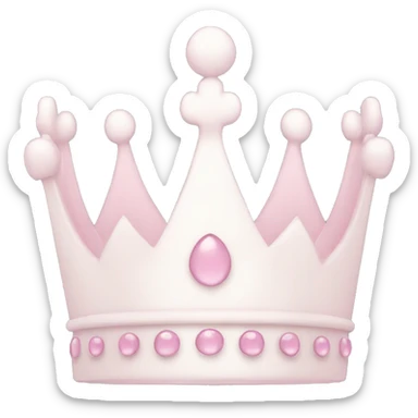 White and pastel pink crown sticker
