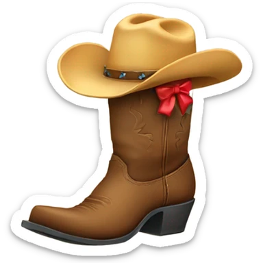 cowboy boot with bow sticker