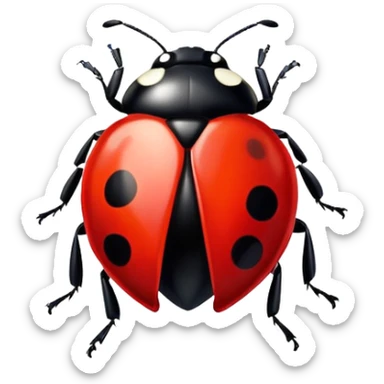 ladybug with heart shaped spots  sticker