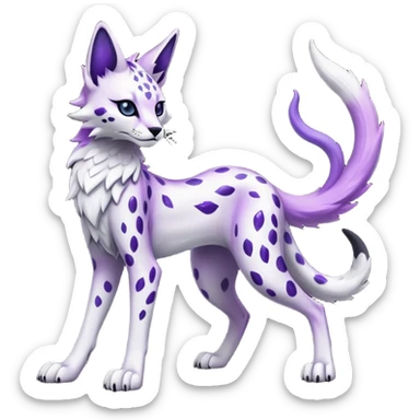 Epic Edgy Black White Purple ethereal eldritch Sergal-shiny sparkle starry Serval-Fionbri full body sticker