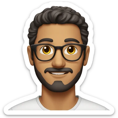 realistic portrait of a good looking arabic guy  wearing glasses sticker