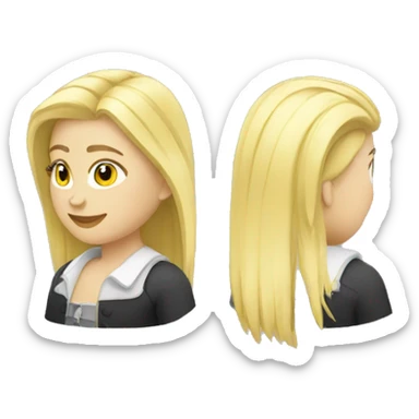  blonde with two cockatiels (one yellow and black and the other all white) sticker