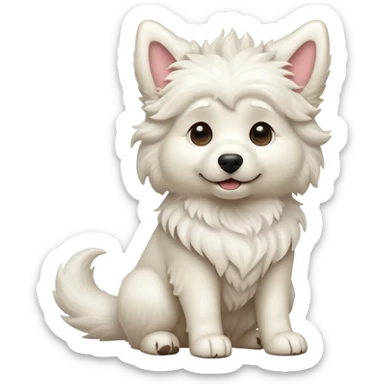 cinematic-[ram]-realistic-full-body-sitting-emoji,-tail-flicking-lazily,-head-tilted-dramatically,-curly-[white]-fur,-simplified-yet-realistic-focused-features,-highly-detailed,-glowing-with-an-almost-sarcastic-glow sticker