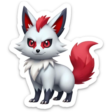 Epic Shiny Cool Cute Kawaii Zangoose-Zorua-Zoroark-Pokemon-fakemon-hybrid-animal Full Body  sticker