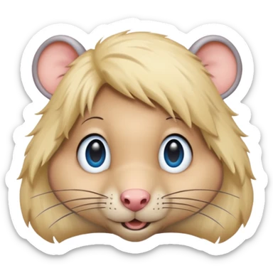 Rat with a blonde wig and blue eyes sticker
