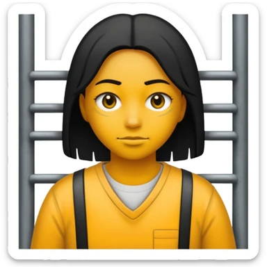 Humain avec une tenue de prisonnier noir et jaune  sticker