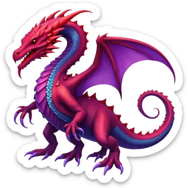 Big long slim thin majestic Cthulhu-Salandit-Salamence-dragon (full body) sticker