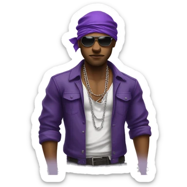purple bandana gangster sticker