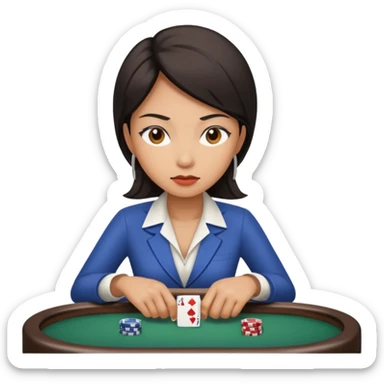 A gambling addict southeast Asian woman sticker