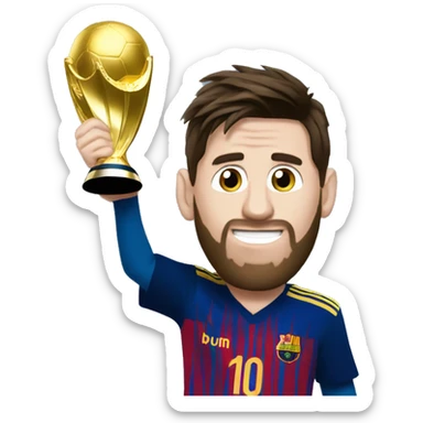 Messi con la copa del mundo sticker