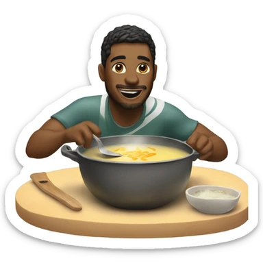 surfer cooking soup on chris sticker
