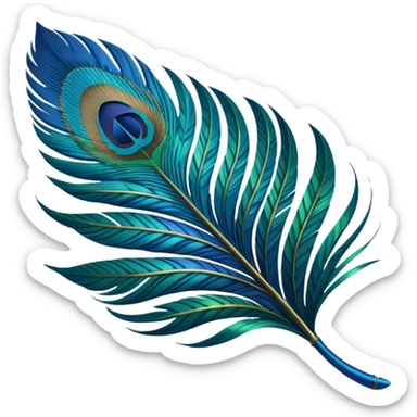 Peacock Feather leaf  sticker