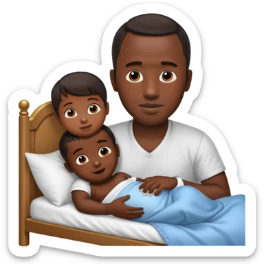 Diddy with baby oil and a kid in bed sticker
