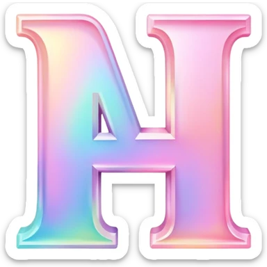 Iridescent pastel pink Font setting icon with letter H sticker