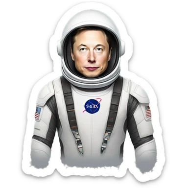 Elon Musk in a SpaceX spacesuit sticker