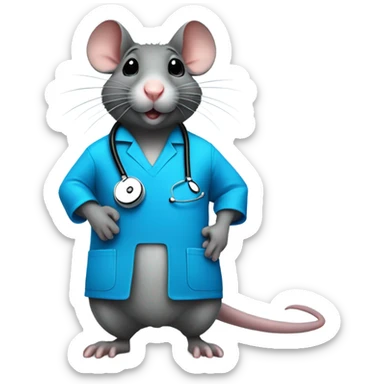 Chunky rat in nursing scrubs sticker