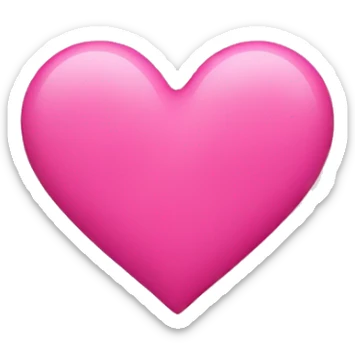 A pink heart with a B + H in the middle sticker