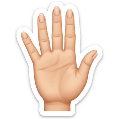 Little finger up and all the others are down with the thumb holding them. sticker