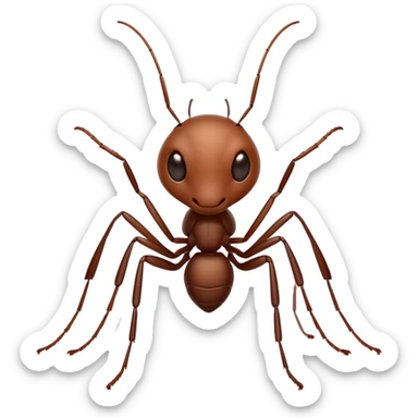 Cinematic Industrious Ant Portrait Emoji, Poised and diligent, with a tiny, meticulously detailed body in earthy tones, sharp, observant eyes and agile limbs, Simplified yet precise and sophisticated features, highly detailed, glowing with a soft, natural luminescence, high shine, intelligent and determined, stylized with an air of hardworking resilience, focused and alert, soft glowing outline, capturing the essence of a watchful ant that appears ready to march out of the screen with effortless precision! sticker
