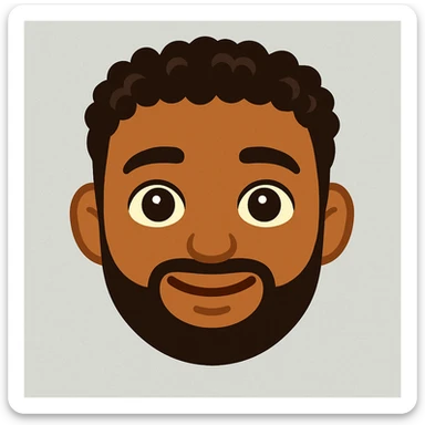 Transform this portrait photo into an emoji-style face with simplified features and a friendly expression, capturing the essence of emoji style in the general editing model. sticker