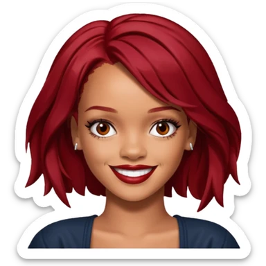 Rihanna with dark red hair sticker