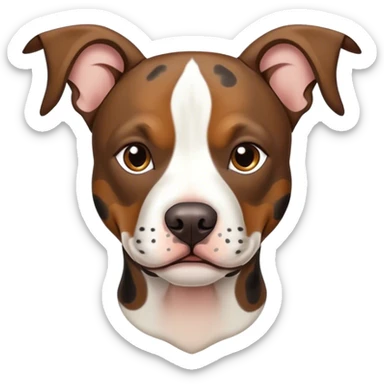 Triad Merrell pitbull ears not cropped brown with some black spots sticker