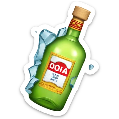 Bottle of vodka broken sticker