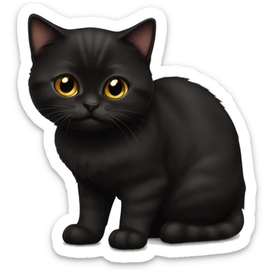 Black munchkin cat sticker