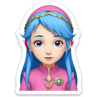 scouts girl elf in pink uniform and blue hair sticker