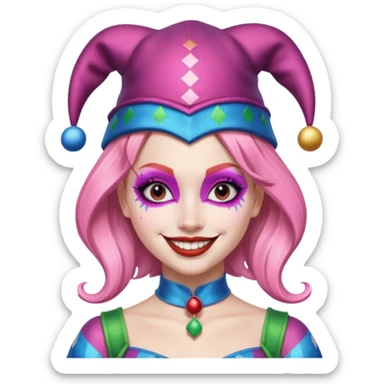 Glitter pink Harley Quinn sticker