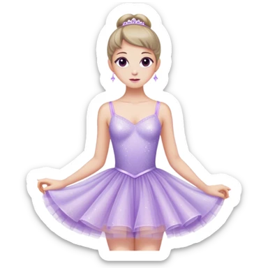 Lilac ballerina dress sparkly tulle  sticker