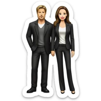 Brad Pitt and Angelina Jolie in full growth sticker