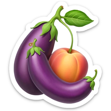 Eggplant with peaches and cherrys sticker