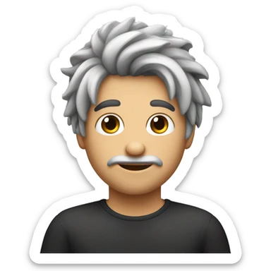 Ragazzo dai capelli neri con la mano sulla fronte  sticker