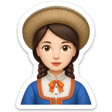 brunette woman with traditional dutch clothing sticker