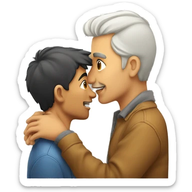 A Young guy Kiss a mature man  sticker