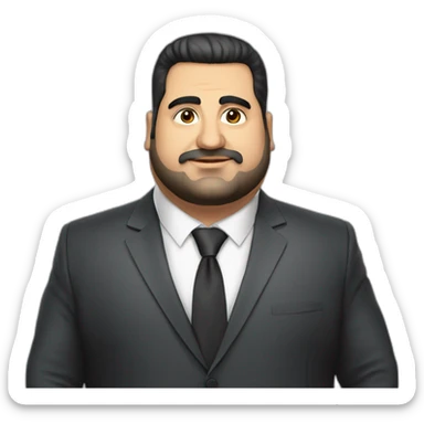 artash asatryan armenian singer , fat , wearing suit, face only  sticker