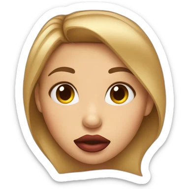 Girl with puckered lips sticker