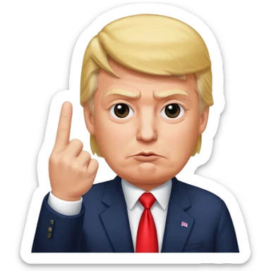 Trump with the middle finger sticker