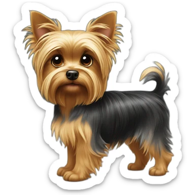 yorkshire terrier standing only on his 2 back paws sticker