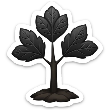 Trébol completamente negro cinco hojas  sticker