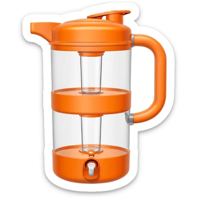 Orange water dispenser jug for sports events sticker