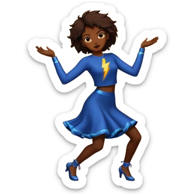 All Brown silhouette of a female dancing with thunder in the background  sticker