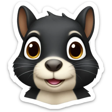 Cute black colored squirrel  sticker