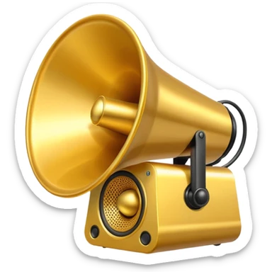create a emoji of loudspeaker in gold color which based on this->📢
no！ too reallity. just like those emmoji sticker