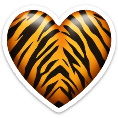 Heart with pin tiger stripes  sticker