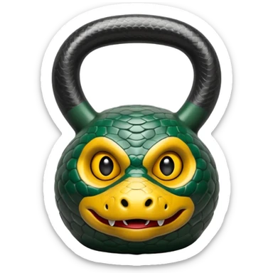 Una kettlebell con la parte delantera con cara de serpiente sticker