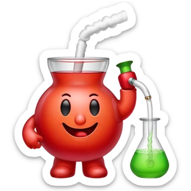 Kool-Aid Man character smoking a bong sticker
