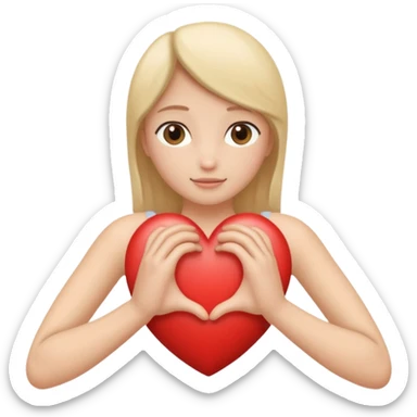 I want a heart embraced by two arms, one that is tender, without faces. sticker