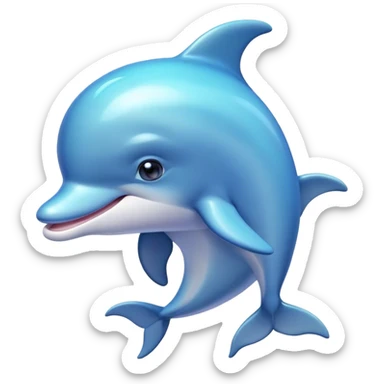 Cinematic Huggable Dolphin Portrait Emoji, Embracing a cuddly, rounded form with a soft, inviting silhouette and a gentle, warm smile, featuring smooth, glossy skin and large, endearing eyes that sparkle with affection, Simplified yet irresistibly adorable features, highly detailed, glowing with a tender, pastel aquatic glow, high shine, comforting and delightful, stylized with an air of plush marine lovability, soft glowing outline, capturing the essence of a super cute dolphin that seems as if it could be hugged into your heart! sticker